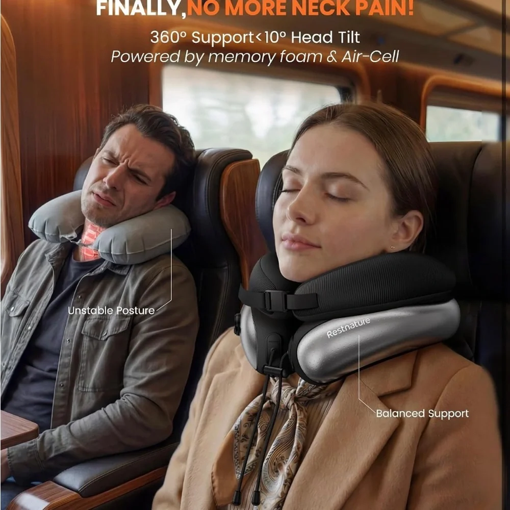 Airloop Neck Pillow 2 Two Layer Support Adjustable Height Ultra Portable
